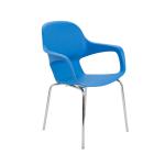 Ariel II Chrome Leg Dining Chair - Blue