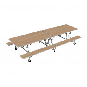 Image of Prim Mobile Folding Bench Table 8ft Oak