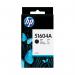 The photo showcases a black HP original ink cartridge (model 51604A) with HP Fax Supplies & Accessories branding. The cartridge is designed for use in HP printers and has a sleek, compact design with clear labeling on the packaging for easy identification.