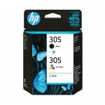 HP 305 Ink Cartridge Twin Pack Black/Tri-Color CMY 6ZD17AE HP6ZD17AE