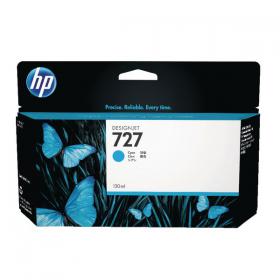 HP 727 DesignJet Ink Cartridge 130ml Cyan B3P19A HPB3P19A