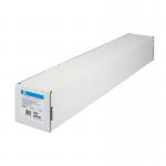 This photo shows a roll of HP Large Format Paper, with a crisp white color and a width of 914mm. The paper is heavyweight and coated, giving it a durable and professional look. The packaging is branded with the HP logo and product information.