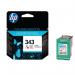 The photograph shows a set of HP 343 original ink cartridges. Each cartridge contains 7 ml of tri-color ink and is labeled with the HP logo and product number C8766EE. The colors are vibrant and the packaging is professional and sleek, making it easy to distinguish from other ink cartridges.