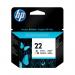 HP 22 Ink Cartridge 5ml Tri-Color CMY C9352AE HPC9352AE