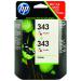HP 343 Cyan/Magenta/Yellow Inkjet Cartridge (Pack of 2) CB332EE