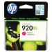 The picture shows a vibrant magenta HP 920XL ink cartridge with the HP logo and Original Ink Cartridge High Yield labeled on the packaging. Its sleek design and high quality are evident in the image.