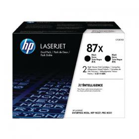 HP 87X High Yield Black Laserjet Toner Cartridge (Pack of 2) CF287XD HPCF287XD