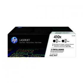HP 410X High Yield Black Laserjet Toner Cartridge (Pack of 2) CF410XD HPCF410XD