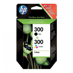 HP 300 Inkjet Cartridges 2-Pack Black and Tri-Colour CMY CN637EE HPCN637EE