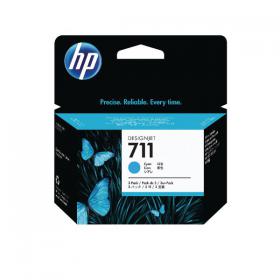 HP 711 Cyan Inkjet Cartridge Tri-Pack (Pack of 3) CZ134A HPCZ134A