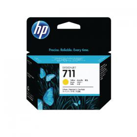 HP 711 Yellow Inkjet Cartridge (Pack of 3) CZ136A HPCZ136A