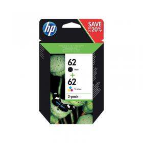 HP 62 Inkjet Cartridges 2-Pack Black and Tri-Colour CMY N9J71AE HPN9J71AE