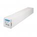 The picture shows a roll of bright white, 90 gsm inkjet paper by HP, measuring 841mm x 45.7m. It is designed for large format printing and has a smooth surface to prevent smearing. The logo and product information can be seen on the packaging.