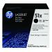 HP 51X Black High Yield Laserjet Toner Cartridge High Capacity (Pack of 2) Q7551XD