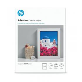 HP Advanced Glossy Photo Paper 13 x 18cm Borderless 250gsm Pack of 25 Q8696A HPQ8696A