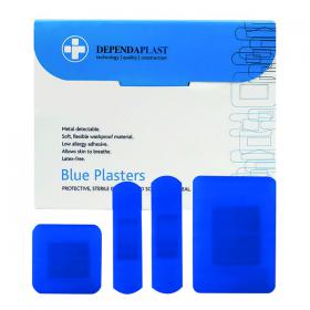 Reliance Medical Dependaplast Blue Plasters Assorted (Pack of 100) 546 HS88546