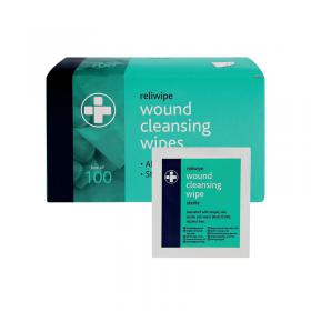 Reliance Individually Wrapped Medical Reliwipe Wound Cleansing Wipes (Pack of 100) 745 HS88745