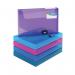 The picture of Rapesco Office Products Plc Box Files shows a pack of five assorted A4-sized box files. Each file has a rigid wallet design and is 40mm thick. The colors of the files are varied, adding a pop of color to any office space. The top of each file is labeled with the Rapesco logo.