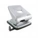 This photograph shows a silver Rapesco 827 hole punch, capable of punching up to 30 sheets at once. Its sleek design and sturdy build make it a practical addition to any office or workspace.