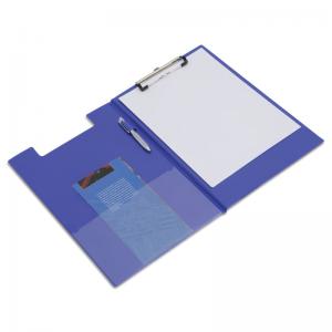 Rapesco Foldover Clipboard With Interior Pocket Foolscap Blue VFDCB0L3