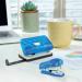 Rapesco 2 Hole Punch Mini Stapler and 26/6mm Staples Set Transparent Blue HT04037