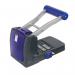 The photograph shows multiple Rapesco hole punches, including the ECO Germ-Savvy P1100 model. These heavy duty hole punches have a capacity of 100 sheets and are part of the HT14003 series.