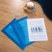 Rapesco Eco Recycled Popper Wallet A4+ Bright Transparent Blue (Pack of 5) 0687 HT17014