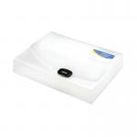 The image shows a clear, A4 sized rigid wallet box file with a 60mm spine from Rapesco. It features the Rapesco logo and is designed for organizing and storing documents. The top has a slot for labeling and the box file opens like a book for easy access to contents.