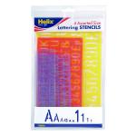 Helix Lettering Stencil Set of 4 Assorted Sizes (Pack of 5) H40891 HX08401