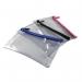 This photo features a set of Helix colouring pens and pencils alongside a clear pencil case. The pens and pencils come in an assortment of bright and vibrant colors, and the case measures 200x125mm. Perfect for organizing your writing and drawing utensils.