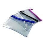 Helix Clear Pencil Case 200x125mm Assorted (Pack of 12) M77040 HX27069