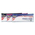 Helix Clear Pencil Case 330x125mm Assorted (Pack of 12) M78040 HX27070