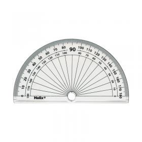 Helix 10cm 180 Degree Protractor Clear (Pack of 50) H02040 HX54499