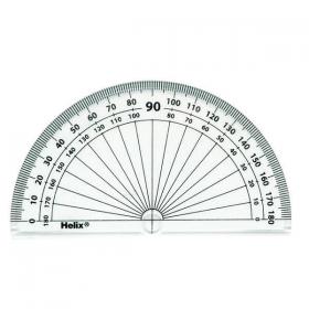 Helix 10cm 180 Degree Protractor Clear (Pack of 50) H02040 HX54499