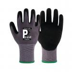 Pred Graphite Cut 1 Safety Gloves Nitrile Micro Foam Palm Coated BlackGrey 7 MF15A-7 J1S38267