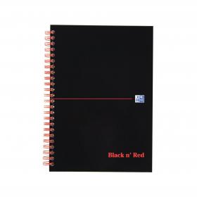 Black n Red Notebook Wirebound 90gsm Ruled Indexed A-Z 140pp A5 Ref 100080194 Pack of 5