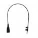 Jabra Quick Disconnect (QD) to Modular RJ Straight Bottom Cord 0.5m 8800-00-01 JAB00165