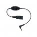 Jabra Quick Disconnect (QD) to 2.5mm Jack Cord with AnswerEnd Button 8800-00-55 JAB00184