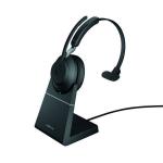 Jabra Evolve2 65 Monaural USB-C Headset with Charging Stand Microsoft Teams Version 26599-899-889 JAB02302