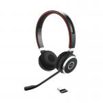 Jabra Evolve 65 SE UC Stereo Wireless Headset Link 380 USB-A Adapter + Charging Stand 6599-833-499 JAB02642