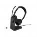 Jabra Evolve2 55 Stereo On-ear Headset USB-C with Charging Stand Bluetooth ANC MS 25599-999-889 JAB02757