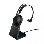 Jabra Evolve2 65 Mono Headset USB-A with Charging Stand Unified Communication Black 26599-889-989989 JAB23060