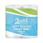 2Work Luxury 2-Ply Quilted Toilet Roll 200 Sheets (Pack of 40) DQ4Pk JAN03090