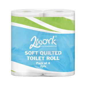 Image of 2Work Luxury 2-Ply Quilted Toilet Roll 200 Sheets Pack of 40 DQ4Pk