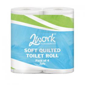 2Work Luxury 3-Ply Quilted Toilet Roll 170 Sheets (Pack of 40) TQ4Pk JAN03091