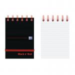 Black n Red Wirebound Ruled Elasticated Notepad 140 Pages A7 (Pack of 5) 400050435 JD02290