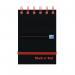 Black n Red Wirebound Ruled Elasticated Notepad 140 Pages A7 (Pack of 5) 400050435 JD02290