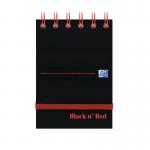 Black n Red Wirebound Ruled Elasticated Notepad 140 Pages A7 (Pack of 5) 400050435 JD02290