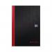 Black n Red Casebound Hardback Ruled Notebook 192 Pages B5 (Pack of 5) 400082917 JD06053