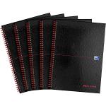 Black n Red Wirebound Hardback Notebook Ruled 140 Pages A4 (Pack of 5) Plus 2 FOC 400115985 JD44042